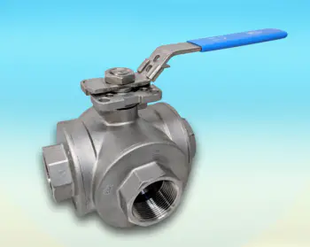 Stainless Steel 3-Way Full Bore BSP Screwed Direct Mount Ball Valve