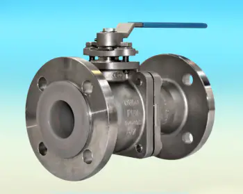 Stainless Steel PFA Lined 2-Pce Full Bore Flanged PN16 Ball Valve
